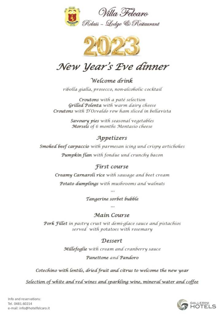 NEW YEAR’S EVE DINNER